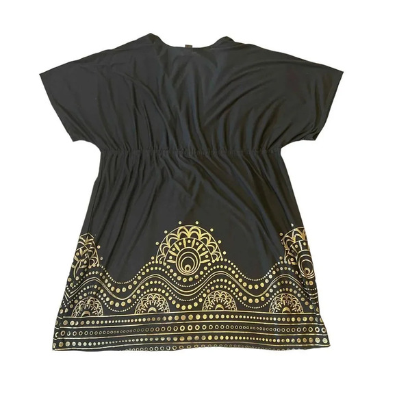 Swimsuits For All Women's Navy & Silver V-Neck Dress w/ Details Cover-up Size 26 - Picture 5 of 7